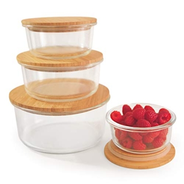 Live Bamboo Eco-Friendly Glass Storage Containers Set