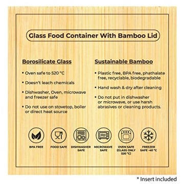 Live Bamboo Eco-Friendly Glass Storage Containers Set