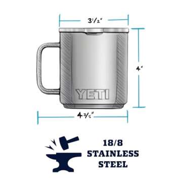 YETI Rambler 10 oz Stackable Mug, Vacuum Insulated, Stainless Steel with MagSlider Lid