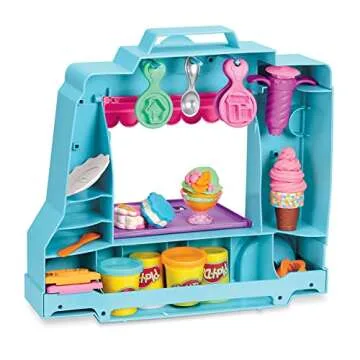Play-Doh Ice Cream Truck Playset, Pretend Play Toy for Kids 3 Years and Up with 20 Tools, 5 Modeling Compound Colors, Over 250 Possible Combinations