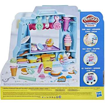 Play-Doh Ice Cream Truck Playset, Pretend Play Toy for Kids 3 Years and Up with 20 Tools, 5 Modeling Compound Colors, Over 250 Possible Combinations