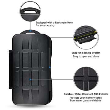 JJC Deluxe 7 Slots XQD Cfexpress Type-B SD SDXC SDHC Memory Card Case Carrying Storage Holder for 3 XQD/Cfexpress Type-B and 4 SD, Travel-Friendly Case with Water-Resistant & Shockproof Protection