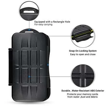 JJC Deluxe 7 Slots XQD Cfexpress Type-B SD SDXC SDHC Memory Card Case Carrying Storage Holder for 3 XQD/Cfexpress Type-B and 4 SD, Travel-Friendly Case with Water-Resistant & Shockproof Protection