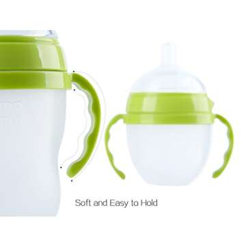 Compatible Baby Bottle Handle for Comotomo Bottles 8 oz & 5 oz, 3 Count, Green