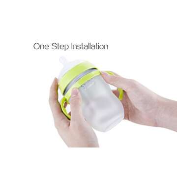 Compatible Baby Bottle Handle for Comotomo Bottles 8 oz & 5 oz, 3 Count, Green