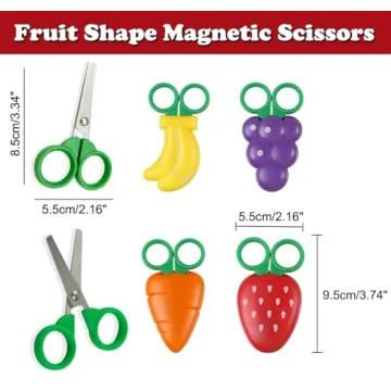 AKOAK Fruit Safety Scissors for Kids with Magnet