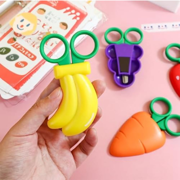 AKOAK Fruit Safety Scissors for Kids with Magnet