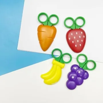 AKOAK Fruit Safety Scissors for Kids with Magnet