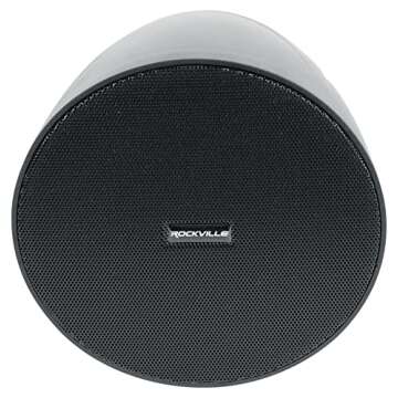 Rockville RCS180-6 Commercial Amp Bundle with (6) PEN-525T Black 5.25" 70V Hanging Pendant Speakers