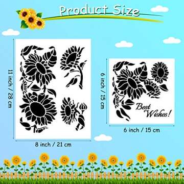 9 Pieces Reusable Painting Stencil tropical stencil Plastic Paint Stencils Summer Pattern Drawing Te...