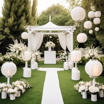 Pack of Colorful Round Paper Lanterns for Parties