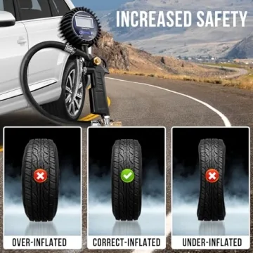 DigitPro Digital Tire Pressure Gauge with Inflator for Accurate Tire Care