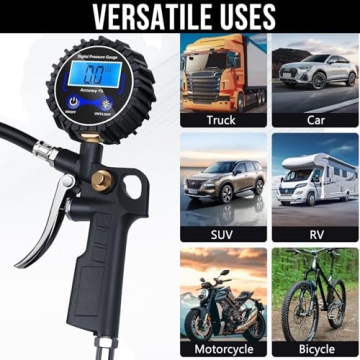 DigitPro Digital Tire Pressure Gauge with Inflator for Accurate Tire Care