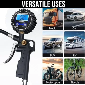 DigitPro Digital Tire Pressure Gauge with Inflator for Accurate Tire Care