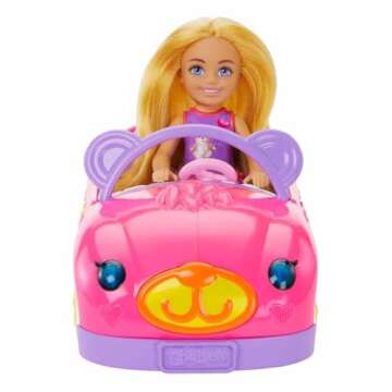 Barbie Chelsea Toy Car Set with Bear-Themed Convertible