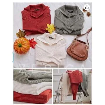 ZESICA Women's Stylish Oversized Knit Pullover Sweater