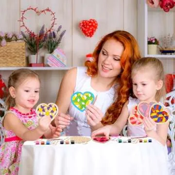 Creative 28-Pack Heart Barn Quilt Mosaics Kits for Kids