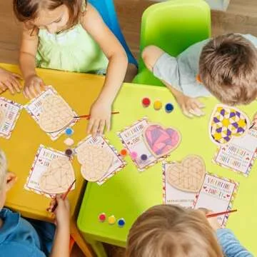 Creative 28-Pack Heart Barn Quilt Mosaics Kits for Kids