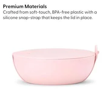 W&P Porter Plastic Bowl Lunch Container w/ Protective Non-slip Exterior, Mint 1 Liter | Lid & Snap-tight Silicone Strap | Food Storage, Bento Box, Meal Prep | BPA-Free Plastic