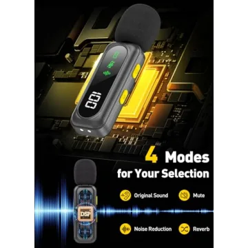 Professional Wireless Microphone for iPhone & Android with Magnetic Clip and LED Indicator