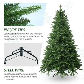 8 FT Artificial Christmas Tree with 2639 Branch Tips