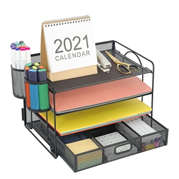 Marbrasse 4-Trays Desktop Organizer for Home Office