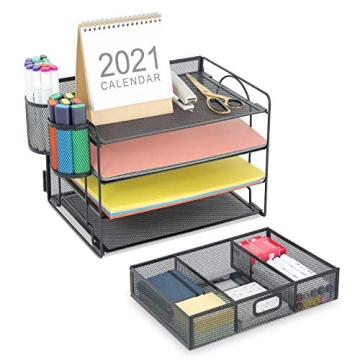 Marbrasse 4-Trays Desktop Organizer for Home Office