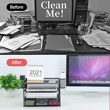 Marbrasse 4-Trays Desktop Organizer for Home Office