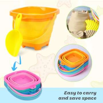 FUTUREPLUSX 34PCS Sand Toys for Kids, Collapsible Beach Toys Set Sandbox Toys with Mesh Bag Dinosaur Sand Molds for Toddlers Outdoor Travel