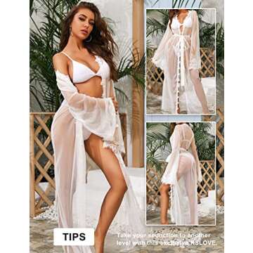 Elegant RSLOVE Lace Robe for Women - Sexy & Comfortable