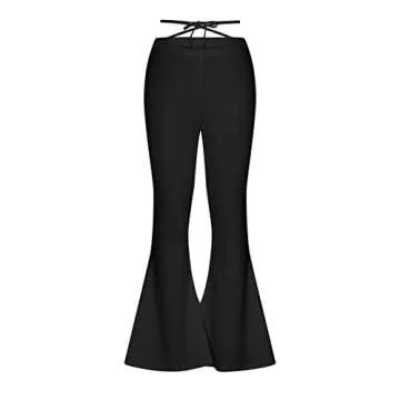 Womens Bootcut Yoga Pants High Waist V Crossover Wide Leg Flare Leggings Comfy Workout Lounge Bell Bottom Dress Pants