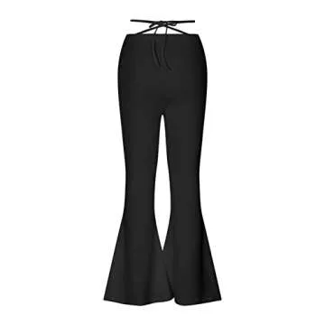 Womens Bootcut Yoga Pants High Waist V Crossover Wide Leg Flare Leggings Comfy Workout Lounge Bell Bottom Dress Pants