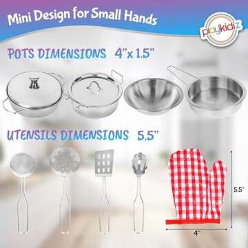 Playkidz Stainless Steel Toy Cookware Set for Kids