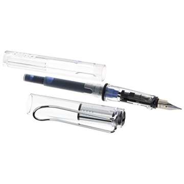 Lamy Safari Vista Fountain Pen & Cartridges, Clear, Fine Nib