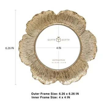 GIFTY GIFTY Gold Floral Photo Frame for Home Decor