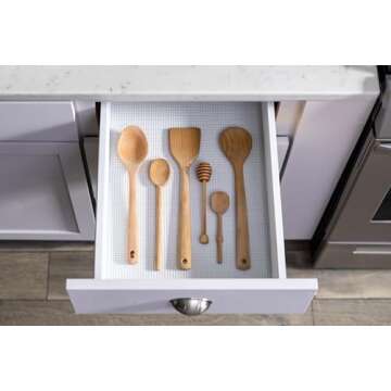 EasyLiner Select Grip Shelf Liner for Drawers & Cabinets - Easy to Install & Cut to Fit - Non Slip Non Adhesive Grip Shelf Liner for Kitchen Drawers, Bathroom, Pantry - 20 in. x 24 ft. - White