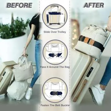 LIV3D Travel Belt for Luggage - Adjustable and Trendy - Luggage Strap for Bag Attachment Carrying Bag - Effortless Travel - Travel Smarter with Airport, Train Travel Accessories