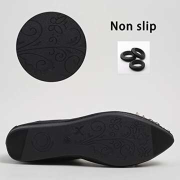 Stylish Black Flats with Bow Rhinestones - Foldable Comfort