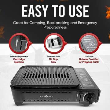 GasOne GS-2400P Dual Fuel Portable Camping Grill Stove