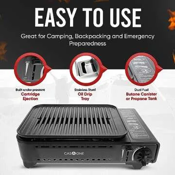 GasOne GS-2400P Dual Fuel Portable Camping Grill Stove