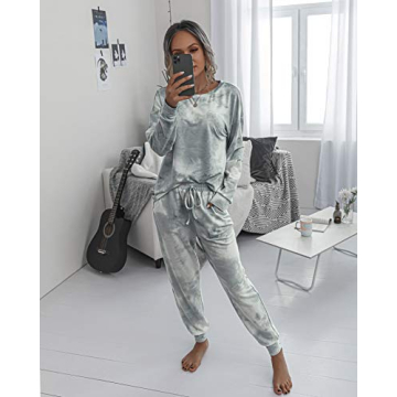 PRETTYGARDEN Women's Tie Dye Two Piece Tracksuit
