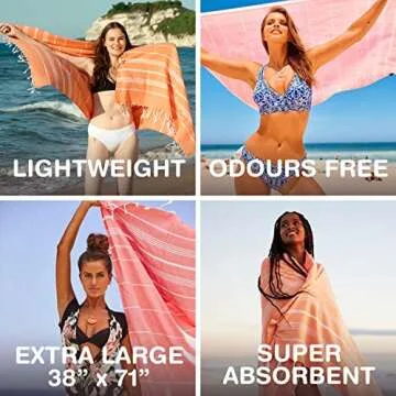 PADISHAHHOME Turkish Beach Towels | Quick Dry & Sand Free