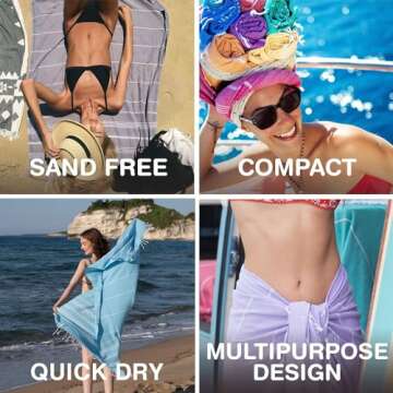 PADISHAHHOME Turkish Beach Towels | Quick Dry & Sand Free
