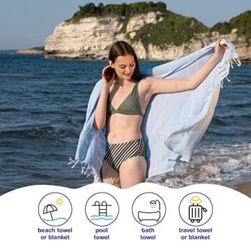 PADISHAHHOME Turkish Beach Towels | Quick Dry & Sand Free