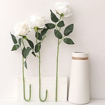 Cloudecor 15Pcs Realistic Velvet Artificial Roses for Gifts