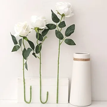 Cloudecor 15Pcs Realistic Velvet Artificial Roses for Gifts