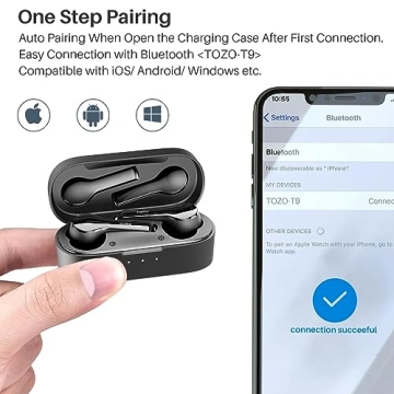 TOZO T9 Wireless Earbuds Noise Cancellation Deep Bass IPX7
