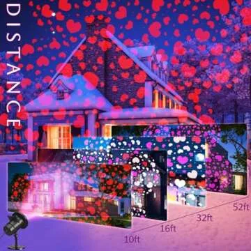 Lingvee Holiday Projector Light with Slides LED Projector Lights Outdoor Reflectors Waterproof Landscape Decorative Lighting Projection Lamp for Party(Valentine)