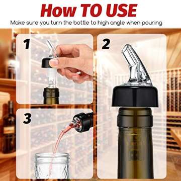 Automatic Measured Bottle Pourer Spout Liquor Pourers Bottle Jigger Quick Shot Spirit Measure, 1 oz/...