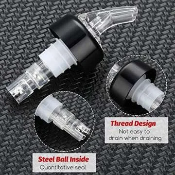 Automatic Measured Bottle Pourer Spout Liquor Pourers Bottle Jigger Quick Shot Spirit Measure, 1 oz/ 30 ml(Clear, Black,20 Pieces)